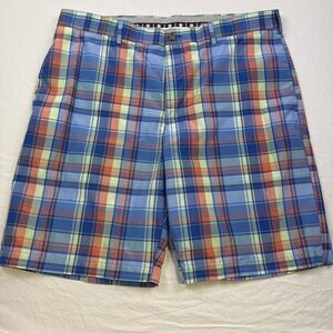 RH SHORTS GOLF Mens 40 Bright Plaid Polyester PERFORMANCE PREPPY